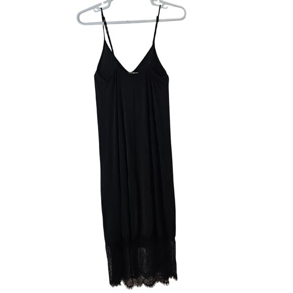 Eri & Ali Womens Sz S Black Lace Fairy Grunge Witchy Whimsigoth Midi Slip Dress - Picture 1 of 12